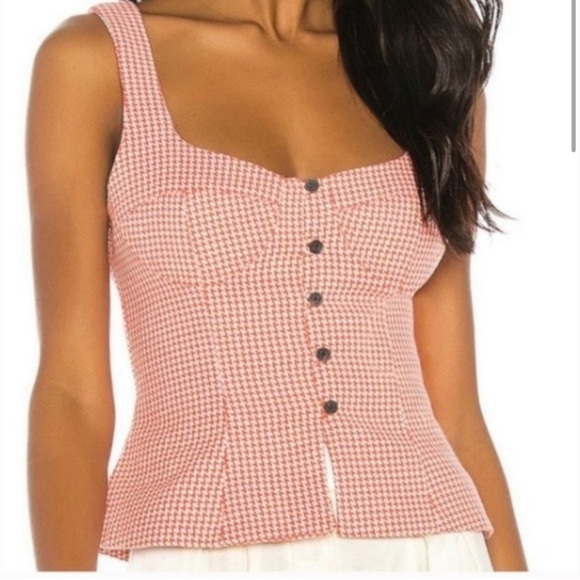 Mara Hoffman Lola Houndstooth Top Size 0 - Picture 1 of 10